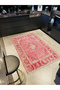 Lina Collection Antique Look Red Patterned Woven Base Decorative Carpet Lina31 - 2