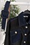Jeans Detail Gold Buttoned Jacket Suit - Black - 6
