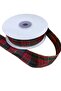 2.5 cm Green Red Plaid Pattern - Cloth Gold Glitter Ribbon 20 m