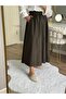 Women Poplin Waist Elastic Pocket Floash Skirt - 3