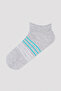 Colorful Thin Striped 3-Piece Booties Socks - 4