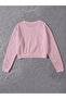 Women's Basic Crop Oversize Sweatshirt with Fleece Inside – Pink - 2