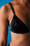 Black Triangle Stripe Patterned Bra - 2