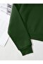 Women's Basic Crop Oversize Sweatshirt with Fleece Inside – Green - 4