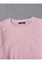Women's Basic Crop Oversize Sweatshirt with Fleece Inside – Pink - 3