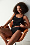 Black Undershirt with Cotton Lace Detail
