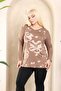 Women's Plus Size Mink Viscose Fabric Long Sleeve Printed Jewelled Blouse 65N38337 - 7