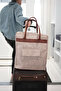 Leather Handle Felt Shoe Organizer, Travel Bag Compatible, 35x22x40cm, Cream Color - 2