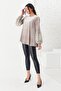 Balloon Sleeve Pearl Collar Velvet Blouse Mink - 2