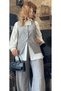 Women's Linen Square Collar Vest and Pants Two-Piece Set, Hijab Compatible Vest and Pants Two-Piece Set - 8