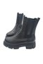 Black Women's Serrated Sole Sheepskin Chelsea Boots - 6
