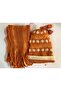 Women's Knitted Scarf and Hat Set, Orange - 2