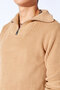 Oversize Half Zippered Knitted Pattern Soft Textured Men's Sweater |   Mink Manw 519913 -1 - 4