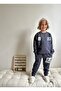 Boy's Text Printed Sweatshirt Set - 3