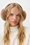 Brown Soft Plush Textured Women's Crown with Headphones - 2