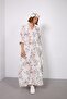White Floral Linen Dress - 3