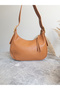 Women's Patent Leather Belt Detail Baguette Handle Bag - 4
