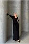 Deep V-Neck Ribbed Spanish Sleeve Knitwear Maxi Dress - 2