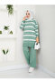 Wonderful Striped Knitwear, Comfortable and Stylish Trousers, Two-Piece Suit
