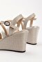 Women's Gold Special Edition Wedge Heeled Sandals - 5