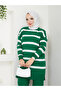 Wonderful Striped Knitwear, Comfortable and Stylish Trousers, Two-Piece Suit - 2