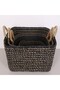 Black Sea Banana Fiber Handmade Large Basket 43X40X42 cm - 8