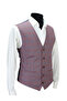 Men's V-Neck Vest Red Plaid 50670 - 2