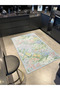Floral Themed Multicolor Floral Patterned Creative Modern Decorative Carpet 3427 - 4