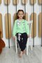 New Season Girl's Waiter Long Sleeve Cotton Cat Pattern Combed Cotton Pajama Set 6053