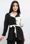 Fashion Stripe Jacket Model Blouse Black