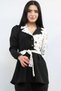 Fashion Stripe Jacket Model Blouse Black - 3