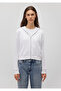 Hooded Zippered White Sweatshirt 1610730-620 - 3