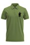 Hunter Dog Hunting Printed Regular Fit 100% Cotton Khaki Polo Collar T-Shirt