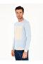Light Blue Slim Fit Wool Blend Crew Neck Knitwear Sweater 50271747-Vr003