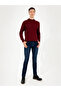 Dark Burgundy Slim Fit Quarter Turtleneck Basic Knitwear Sweater 50257712-Vr175 - 4