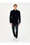 Navy Blue Regular Fit Long Sleeve Velvet Shirt 50276943-Vr033 - 4