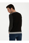 Black Slim Fit Cotton Blend Crew Neck Knitwear Sweater 50272470-Vr046 - 5