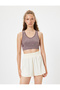 Sports Bra U Neck Slim Fit Back Detailed Melted - 3