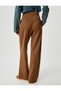 Wide Leg Trousers Pleated High Waist Buttoned Comfortable Fit - 4