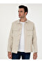 Beige Slim Fit Linen Blended Jacket Shirt 50288993-Vr011 - 3