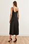 Women's Black Strap Adjustable Midi Satin Dress Elb- 19002270 - 5