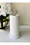 Metal Roll Towel Holder with Marble Pedestal Whitesilver - 2