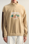 Taş Unisex Oversize/Geniş Kesim Dik Yaka Şehir Nakış Anti-pilling Polar Sweatshirt TMNAW24SW00034 - 5