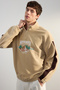 Taş Unisex Oversize/Geniş Kesim Dik Yaka Şehir Nakış Anti-pilling Polar Sweatshirt TMNAW24SW00034 - 3