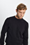Men's Black Cotton Standard Fit Regular Cut Crew Neck Knitwear Sweater, - 5