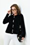 Women's Button Detailed Beard Cardigan Black 20843 - 3