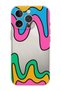 iPhone 16 Pro Compatible Colorful Waves Pattern Transparent Silicone Phone Case