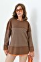 Women's Comfortable Cut Striped Sweater Brown 20841 - 4