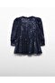 Winter Girl's Glitter Dress - Navy