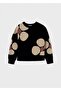 Winter Girl's Floral Sweater - Black - 2